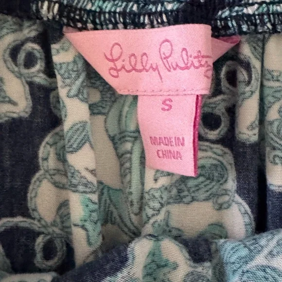 Lilly Pulitzer Strapless Romper Blue Teal Print Size S Resort Vacation Summer - Picture 8 of 8